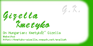 gizella kmetyko business card